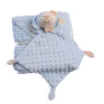 conjunto de mantita y peluche para bebe en color azul